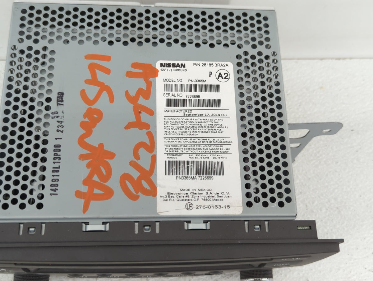 2013-2014 Nissan Sentra Am Fm Cd Player Radio Receiver 426320 - Oemusedautoparts1.com