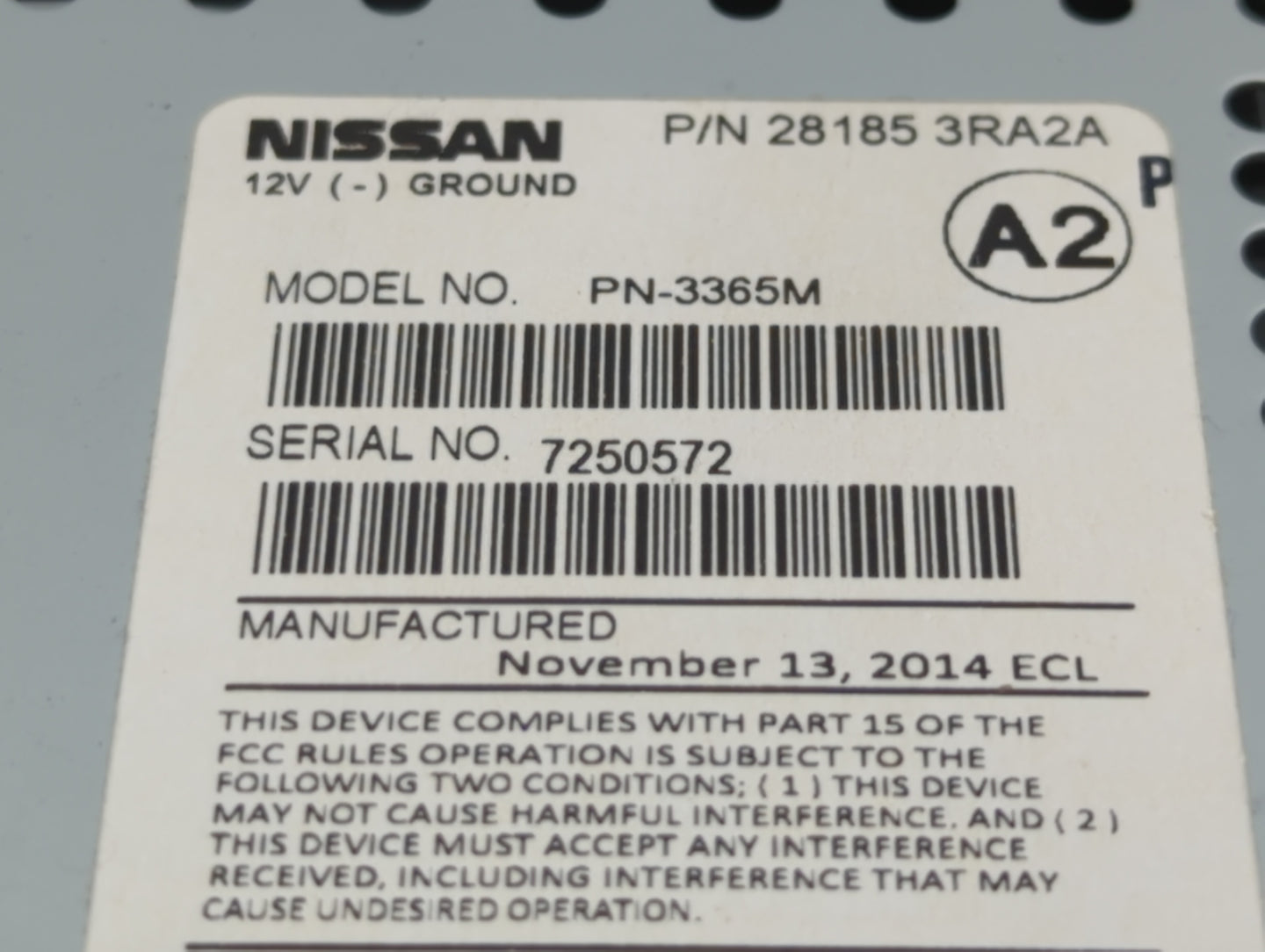 2013-2014 Nissan Sentra Radio AM FM Cd Player Receiver Replacement P/N:28185-3RA2D 28185-3RA2A, 28185-3RA2B Fits Fits 2013 2