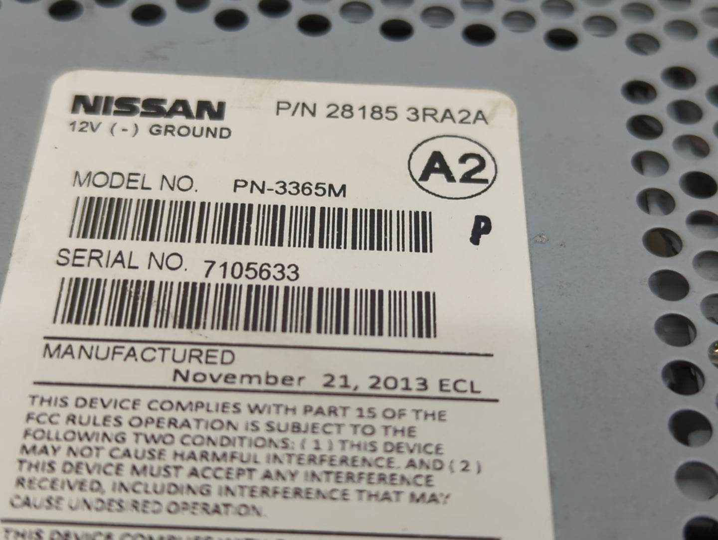 2013-2014 Nissan Sentra Radio AM FM Cd Player Receiver Replacement P/N:28185-3PA2A 28185-3RA2D, 28185-3RA2A Fits Fits 2013 2