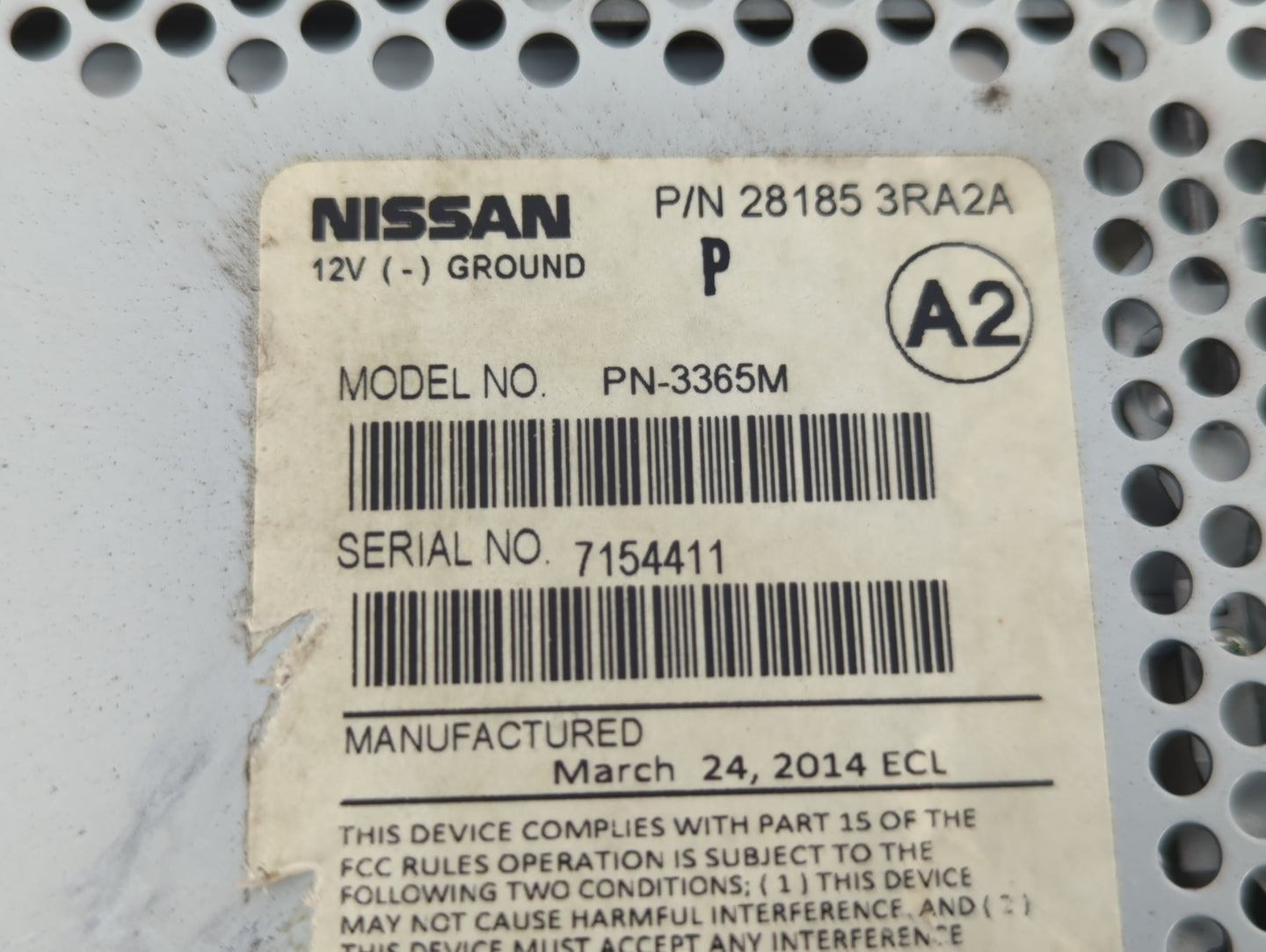 2013-2014 Nissan Sentra Radio AM FM Cd Player Receiver Replacement P/N:28185 3RA2A 25342776 Fits Fits 2013 2014 OEM Used Aut