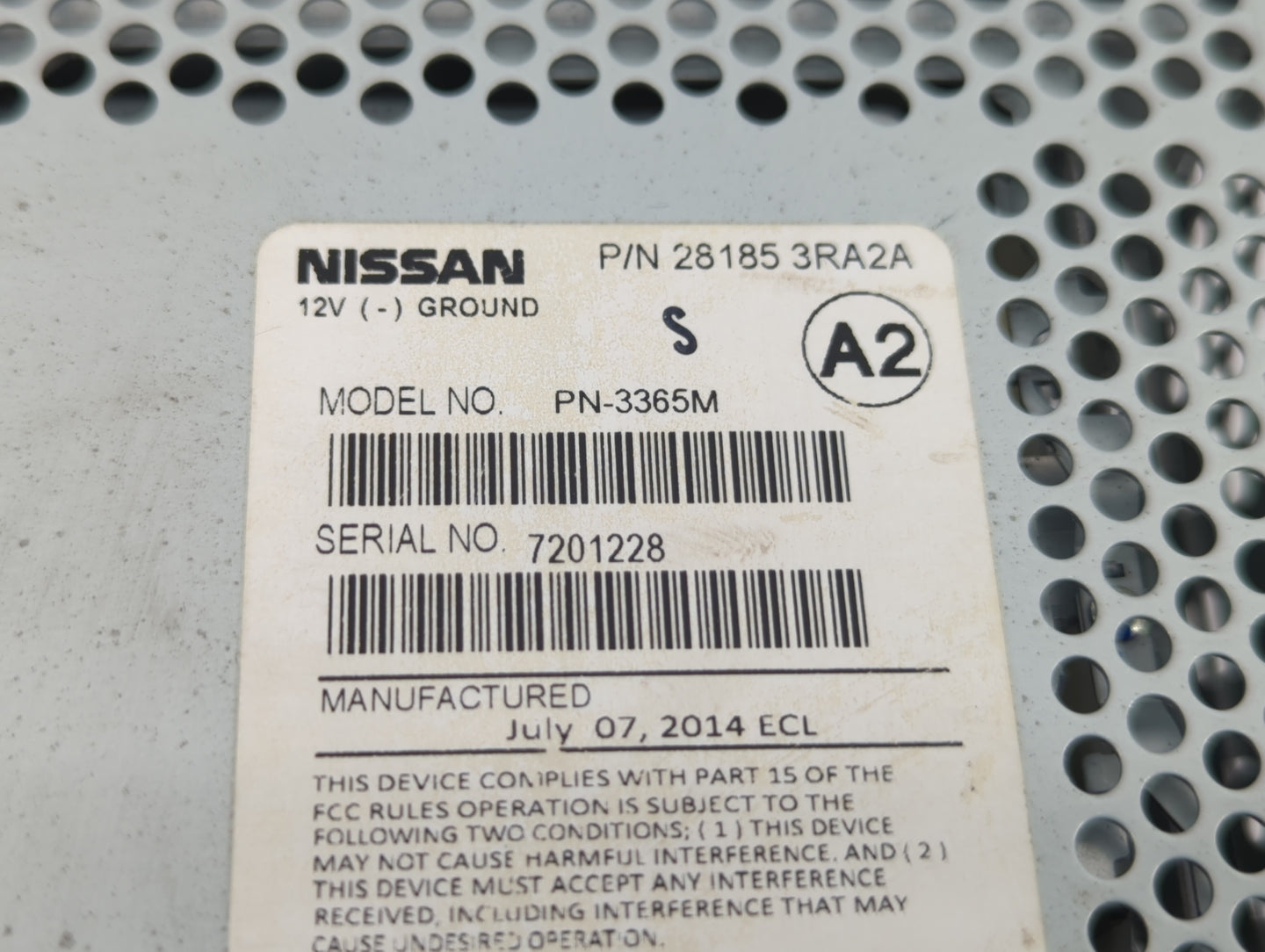 2013-2014 Nissan Sentra Radio AM FM Cd Player Receiver Replacement P/N:28185 3RA2A Fits Fits 2013 2014 OEM Used Auto Parts -