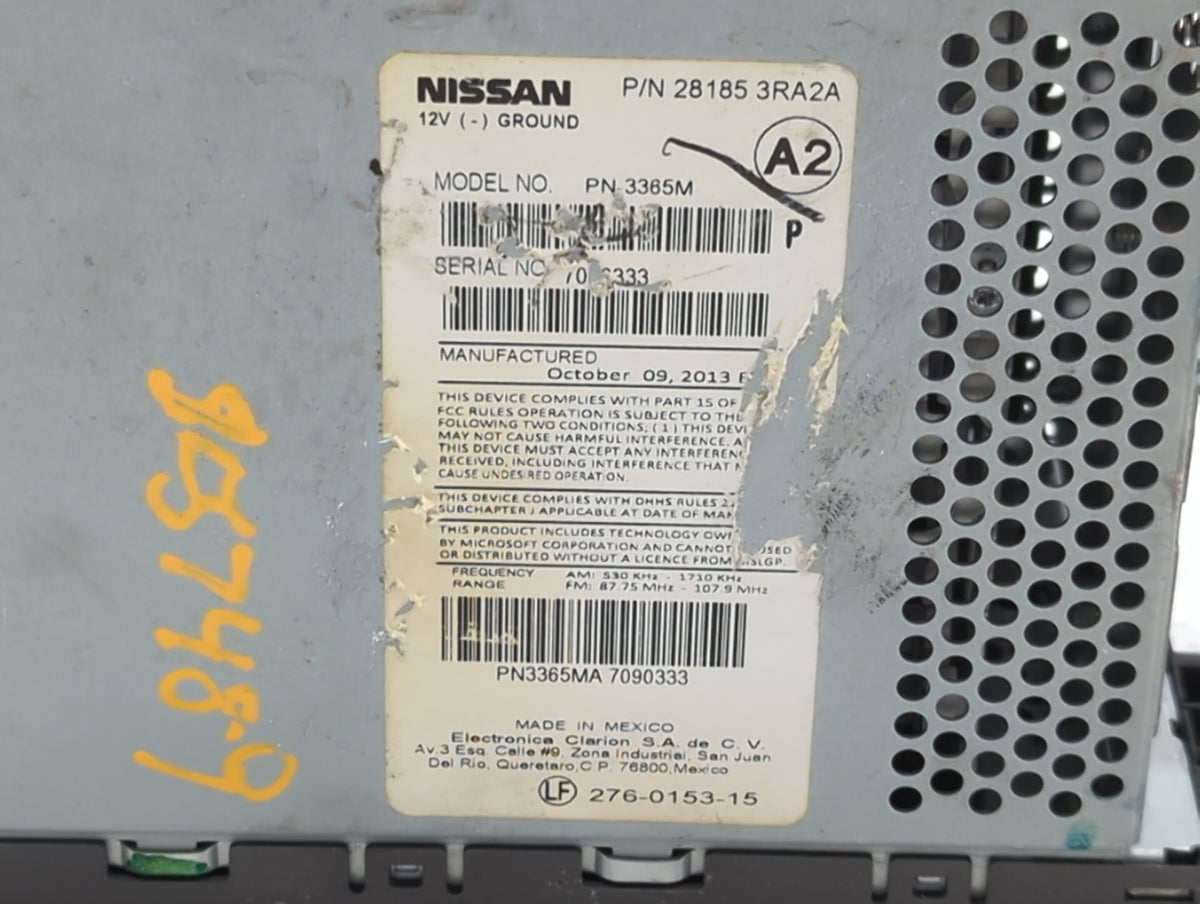 2013-2014 Nissan Sentra Am Fm Cd Player Radio Receiver 510741 - Oemusedautoparts1.com