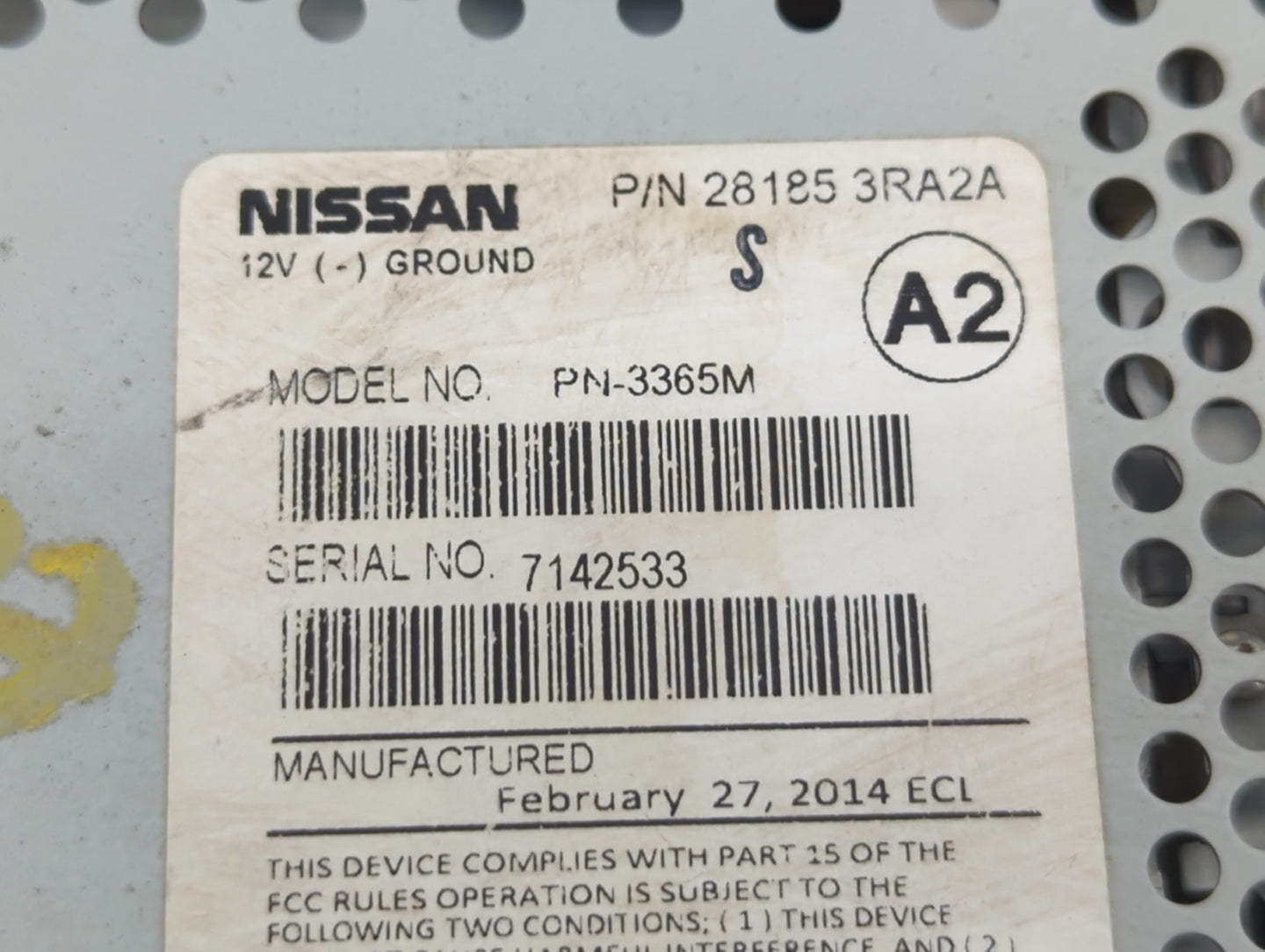 2013-2014 Nissan Sentra Radio AM FM Cd Player Receiver Replacement P/N:28185 3RA2A 28185 3RA2D Fits Fits 2013 2014 OEM Used 