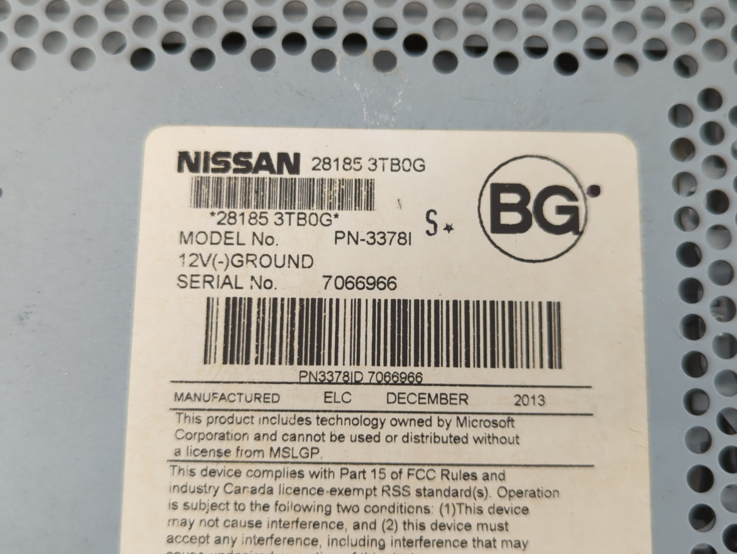 2014 Nissan Sentra Radio AM FM Cd Player Receiver Replacement P/N:28185 3TB0G Fits Fits 2013 2015 OEM Used Auto Parts - Oemu