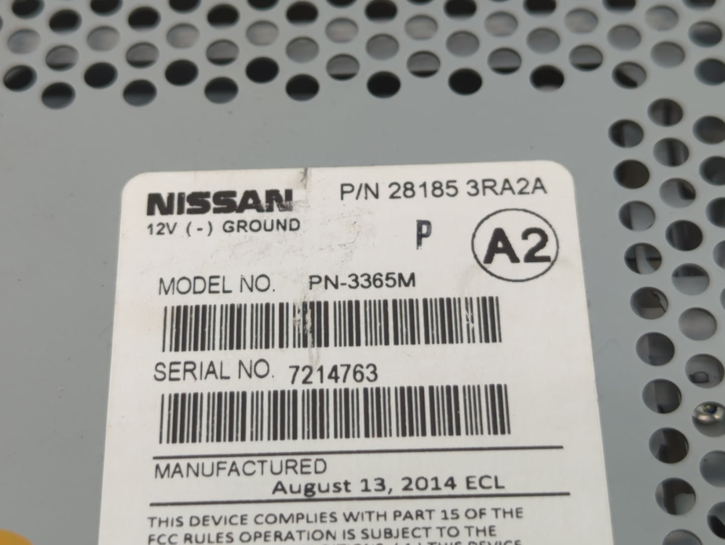 2013-2014 Nissan Sentra Radio AM FM Cd Player Receiver Replacement P/N:28185 3RA2A Fits Fits 2013 2014 OEM Used Auto Parts -