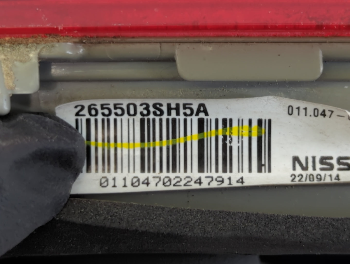 2013-2015 Nissan Sentra Tail Light Assembly Passenger Right OEM P/N:265503SH5A Fits Fits 2013 2014 2015 OEM Used Auto Parts 