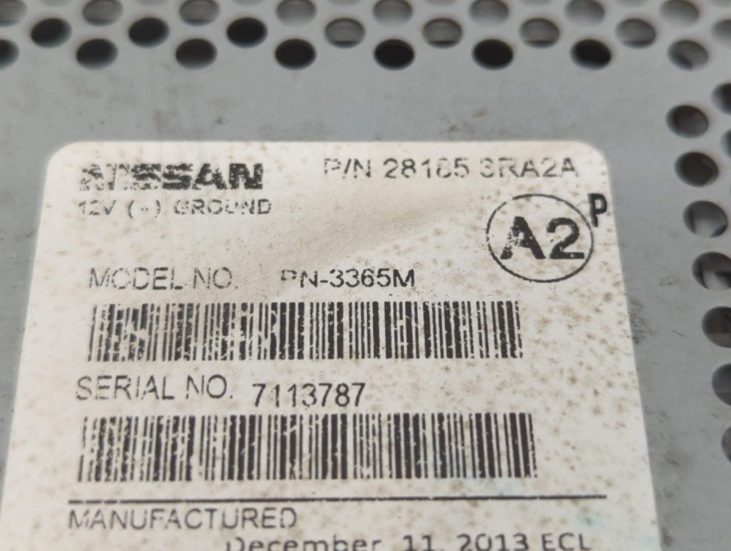 2013-2014 Nissan Sentra Radio AM FM Cd Player Receiver Replacement P/N:28185 3RA2A Fits Fits 2013 2014 OEM Used Auto Parts -