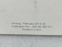 2014 Nissan Sentra Owners Manual Book Guide P/N:OM14E 0B17U1 OEM Used Auto Parts - Oemusedautoparts1.com