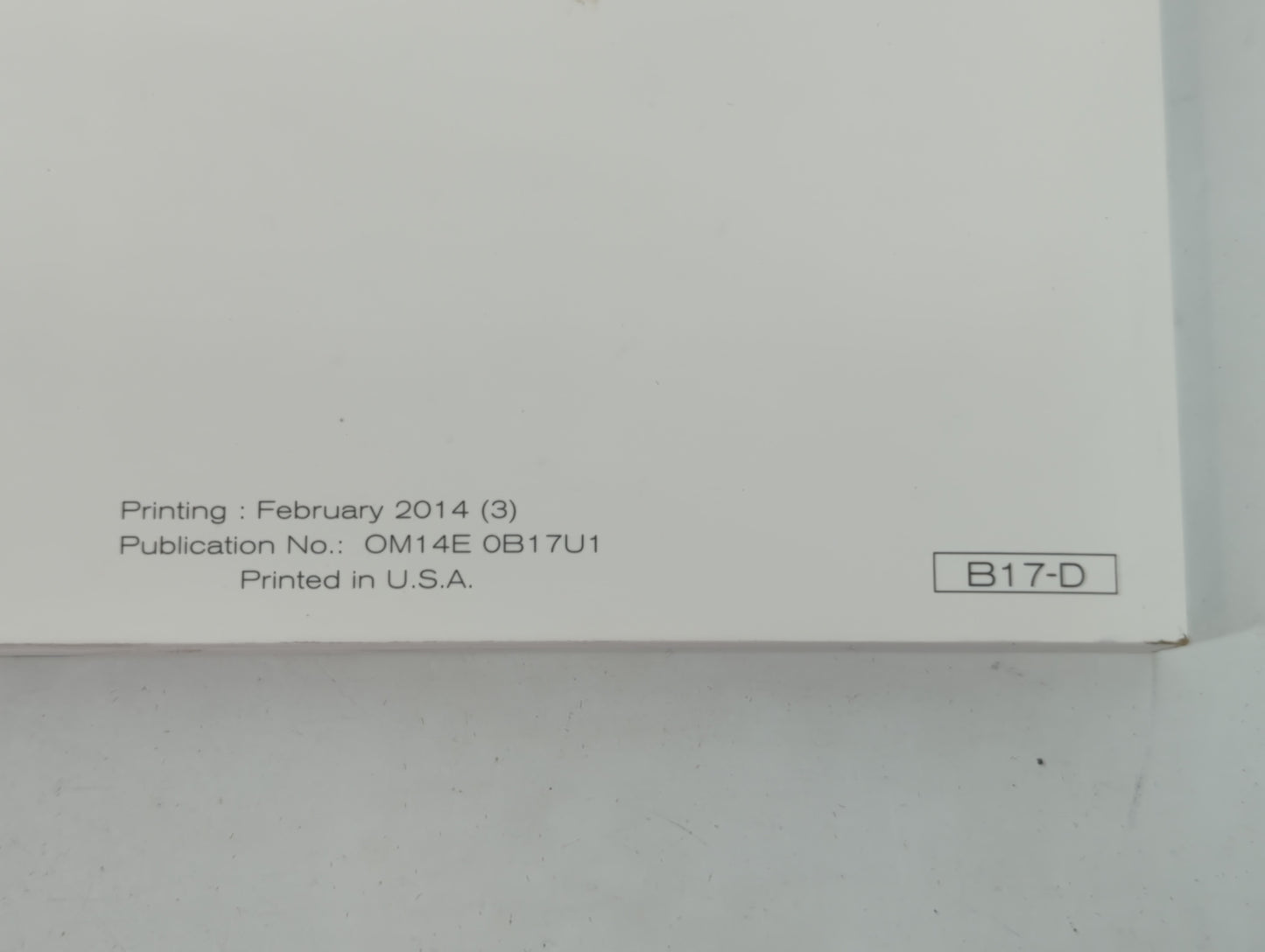 2014 Nissan Sentra Owners Manual Book Guide P/N:OM14E 0B17U1 OEM Used Auto Parts - Oemusedautoparts1.com