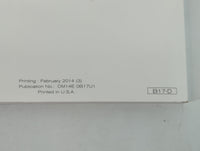 2014 Nissan Sentra Owners Manual Book Guide P/N:OM14E 0B17U1 OEM Used Auto Parts - Oemusedautoparts1.com