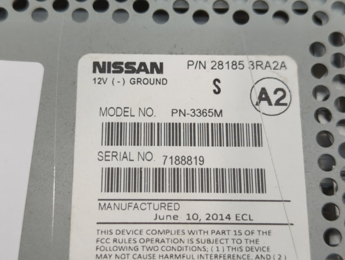 2013-2014 Nissan Sentra Radio AM FM Cd Player Receiver Replacement P/N:281853ra2a Fits Fits 2013 2014 OEM Used Auto Parts - 