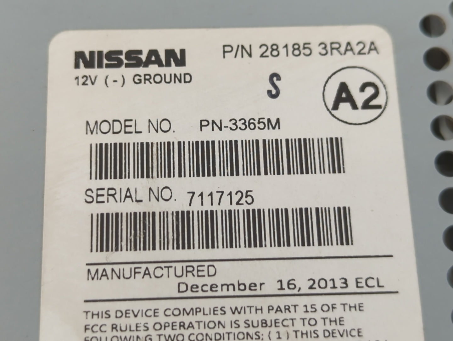 2013-2014 Nissan Sentra Radio AM FM Cd Player Receiver Replacement P/N:28185 3RA2A Fits Fits 2013 2014 OEM Used Auto Parts -