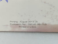 2014 Nissan Sentra Owners Manual Book Guide P/N:OM14E 0B17U0 OEM Used Auto Parts - Oemusedautoparts1.com