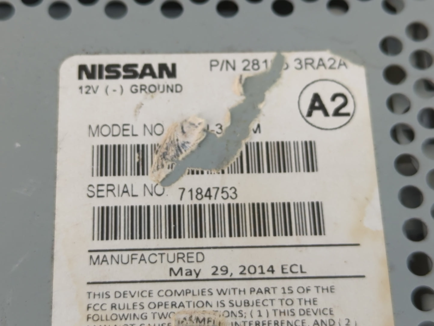 2013-2014 Nissan Sentra Radio AM FM Cd Player Receiver Replacement P/N:28185 3RA2A Fits Fits 2013 2014 OEM Used Auto Parts -