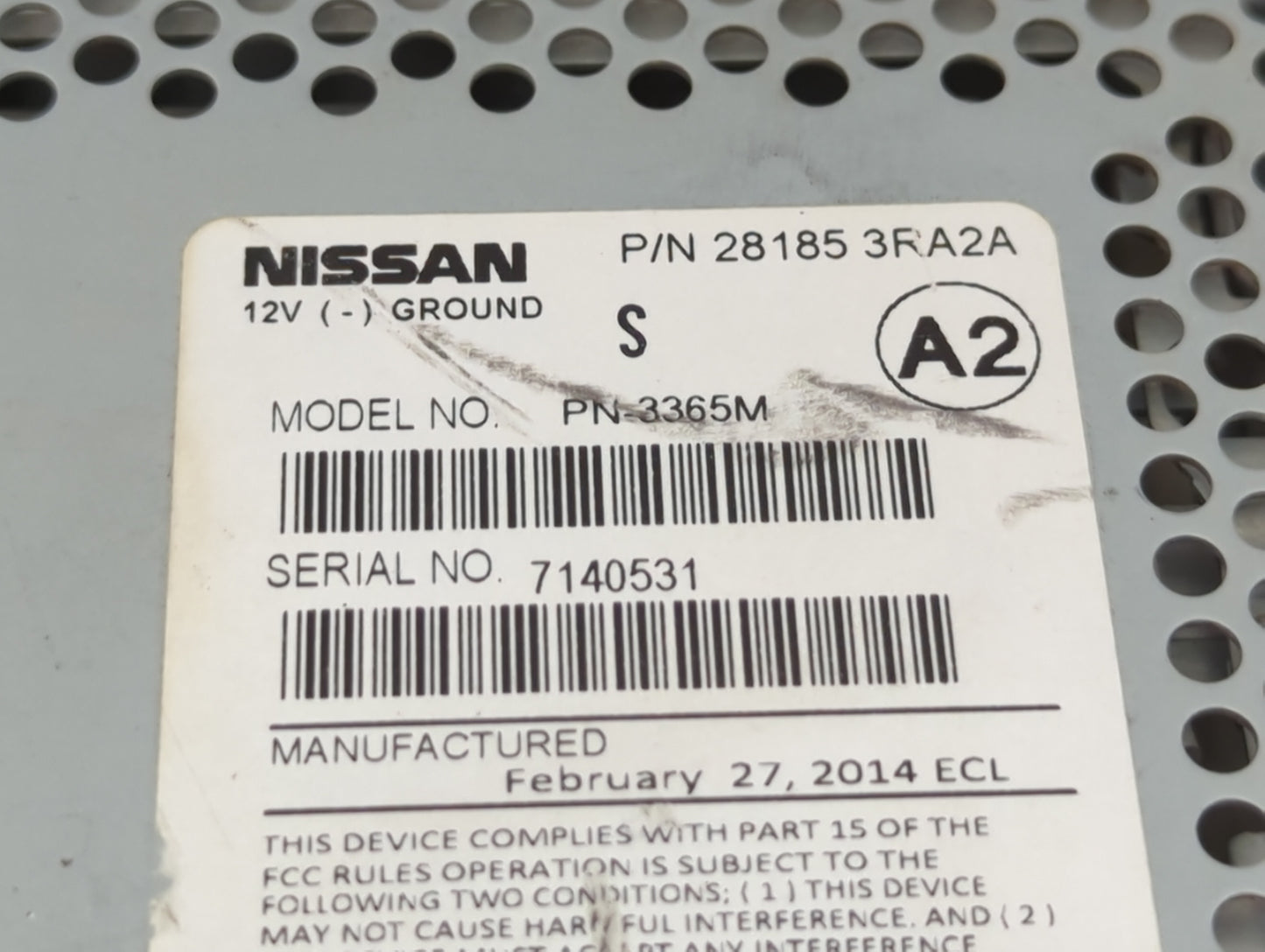 2013-2014 Nissan Sentra Radio AM FM Cd Player Receiver Replacement P/N:28185 3RA2A Fits Fits 2013 2014 OEM Used Auto Parts -