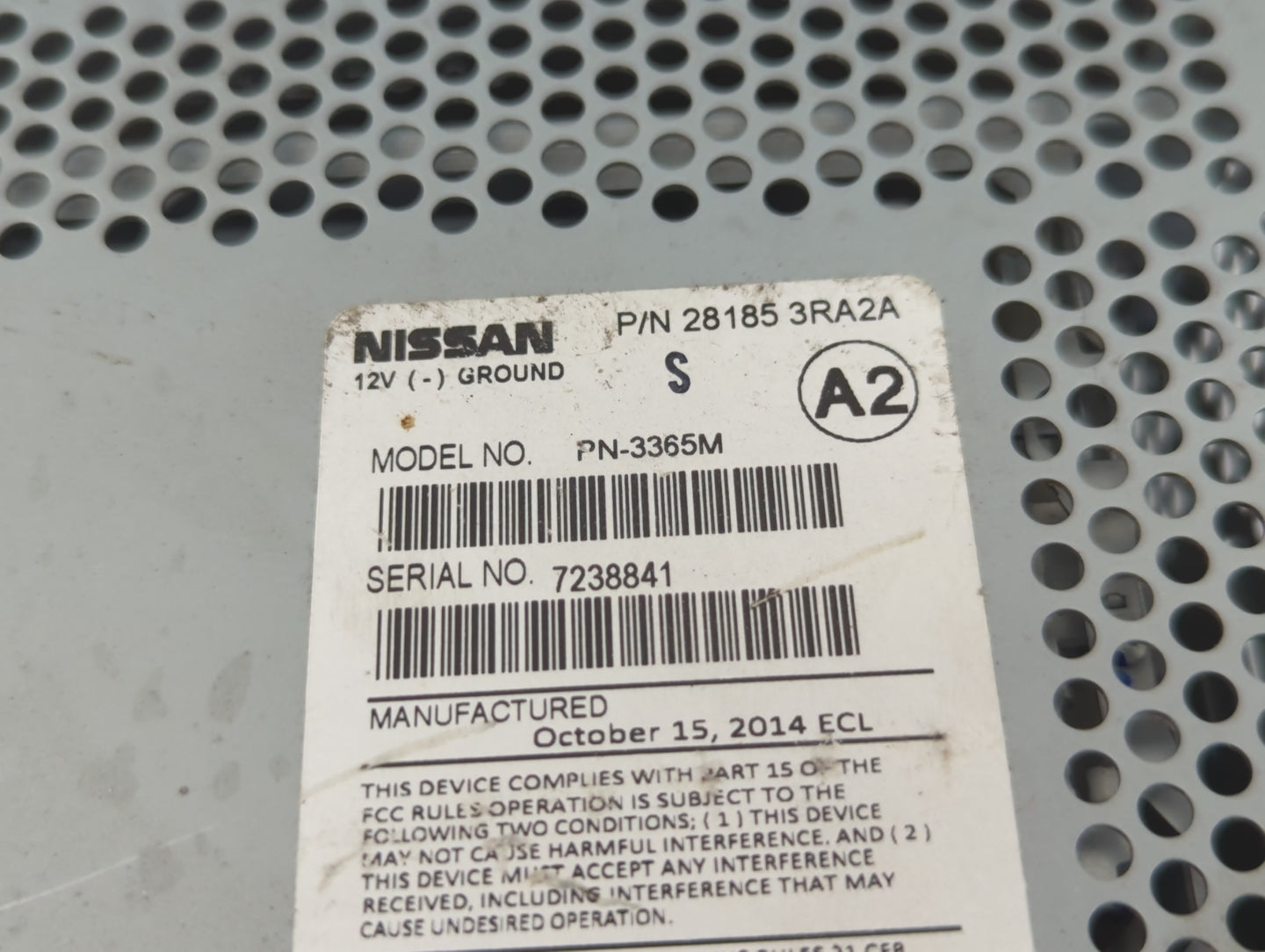 2013-2014 Nissan Sentra Radio AM FM Cd Player Receiver Replacement P/N:28185 3RA2A Fits Fits 2013 2014 OEM Used Auto Parts -