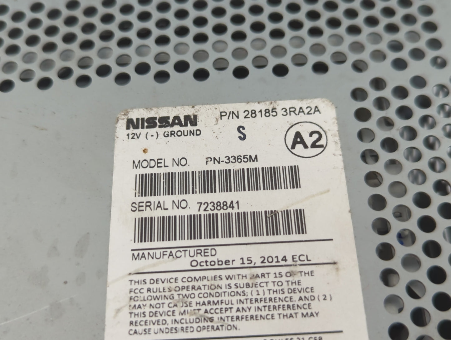 2013-2014 Nissan Sentra Radio AM FM Cd Player Receiver Replacement P/N:28185 3RA2A Fits Fits 2013 2014 OEM Used Auto Parts -
