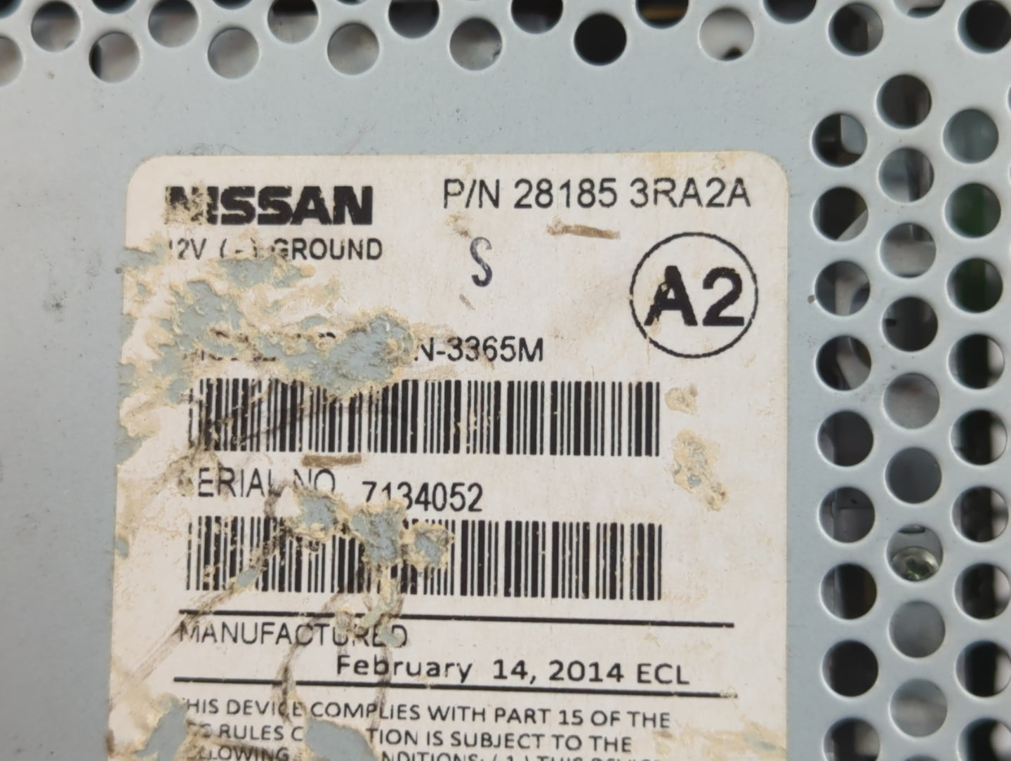 2013-2014 Nissan Sentra Radio AM FM Cd Player Receiver Replacement P/N:28185 3RA2A Fits Fits 2013 2014 OEM Used Auto Parts -