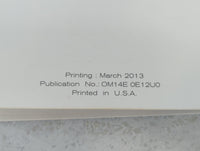 2014 Nissan Versa Owners Manual Book Guide P/N:OM14E 0E12U0 OEM Used Auto Parts - Oemusedautoparts1.com