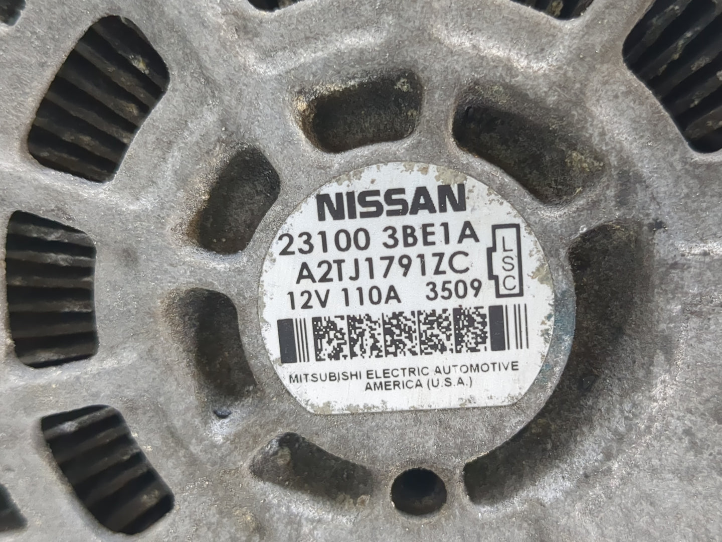 2012-2019 Nissan Versa Alternator Replacement Generator Charging Assembly Engine OEM P/N:23100 3BE1A Fits OEM Used Auto Part
