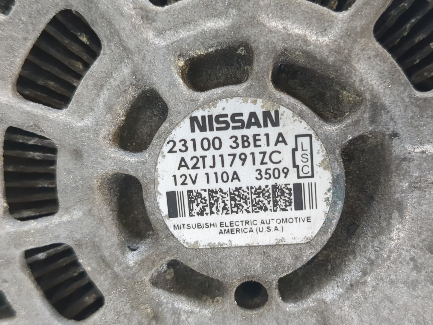 2012-2019 Nissan Versa Alternator Replacement Generator Charging Assembly Engine OEM P/N:23100 3BE1A Fits OEM Used Auto Part