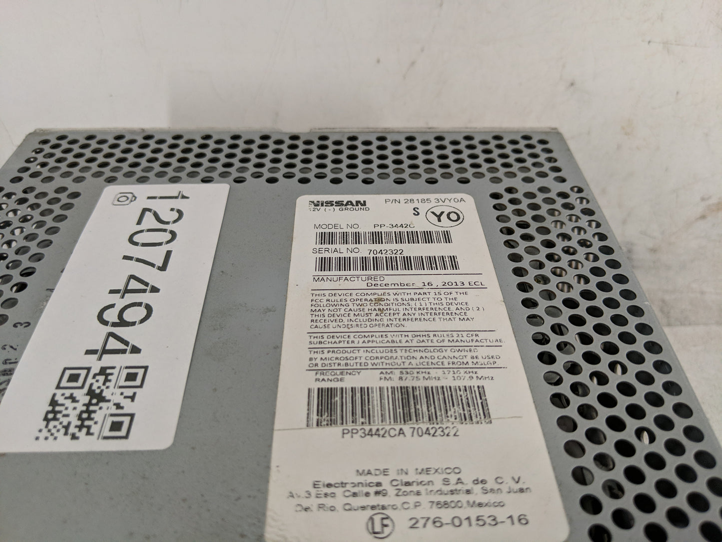 2014-2019 Nissan Versa Radio AM FM Cd Player Receiver Replacement P/N:28185 3VY0A Fits Fits 2014 2015 2016 2017 2018 2019 OE