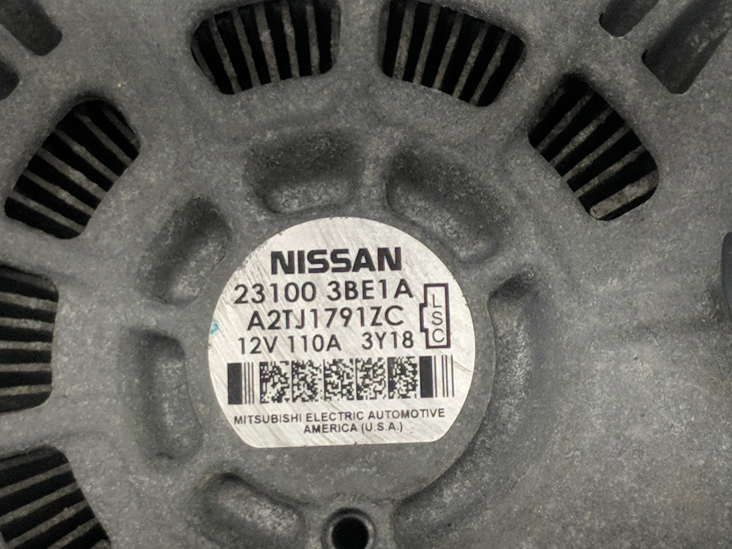2012-2019 Nissan Versa Alternator Replacement Generator Charging Assembly Engine OEM P/N:23100 3BE1A Fits OEM Used Auto Part
