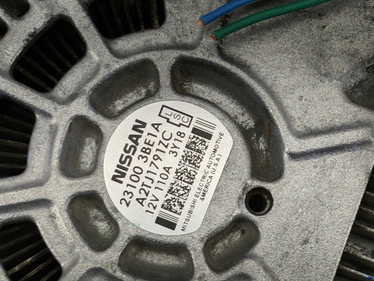 2014 Nissan Versa Alternator Replacement Generator Charging Assembly Engine OEM P/N:23100 3BE1A Fits OEM Used Auto Parts - O