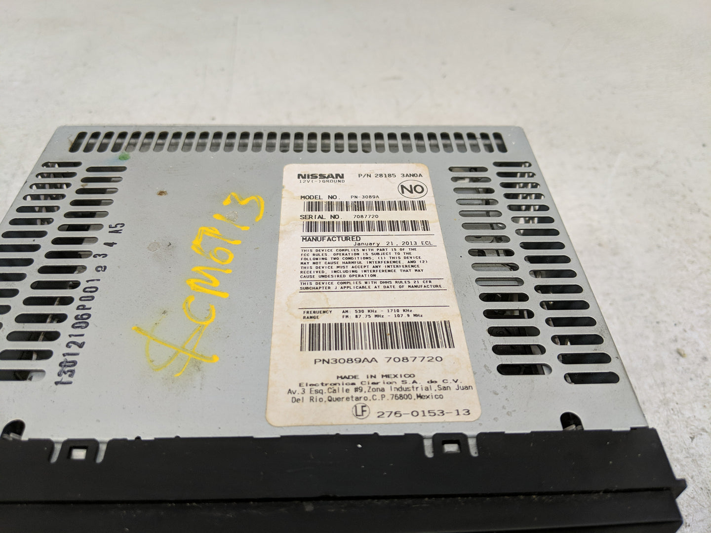 2012-2014 Nissan Versa Radio AM FM Cd Player Receiver Replacement P/N:28185 3AN0A Fits Fits 2012 2013 2014 OEM Used Auto Par