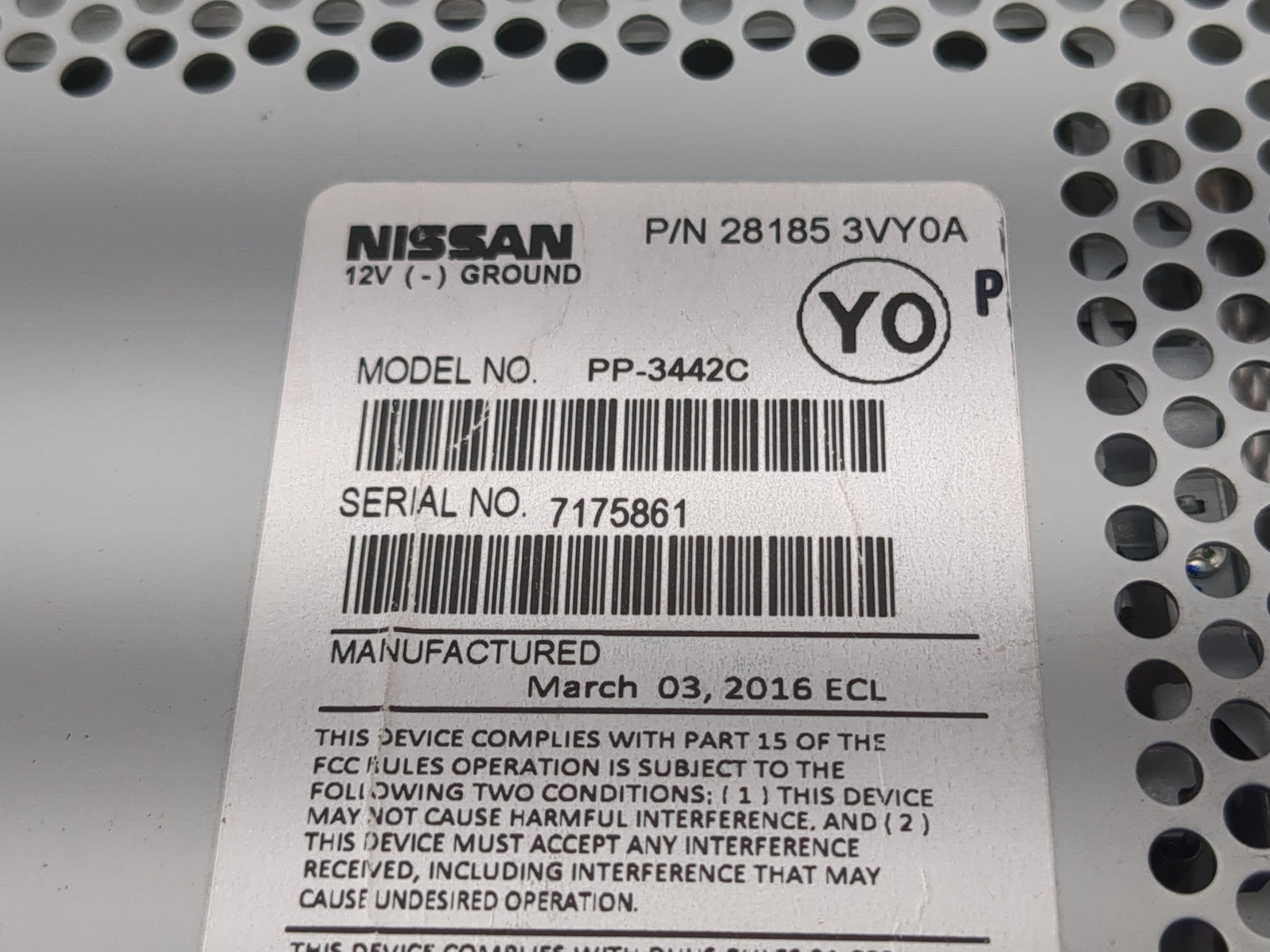 2014-2019 Nissan Versa Radio AM FM Cd Player Receiver Replacement P/N:28185 3VY0A Fits Fits 2014 2015 2016 2017 2018 2019 OE