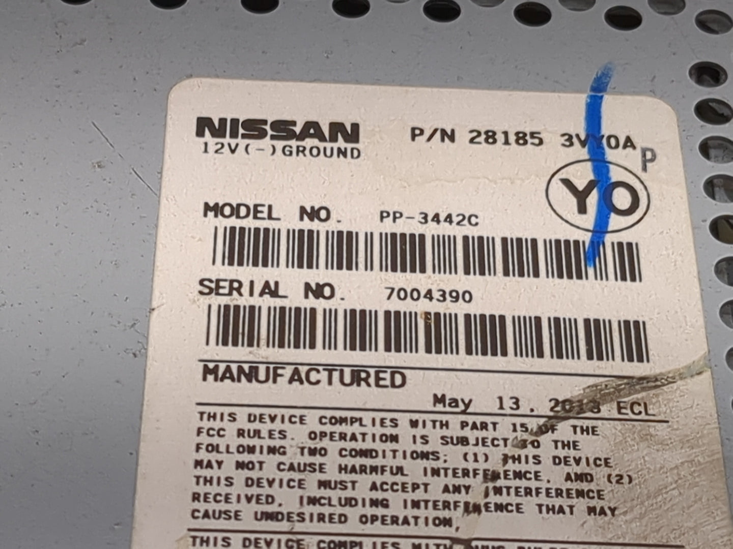 2014-2019 Nissan Versa Radio AM FM Cd Player Receiver Replacement P/N:281853VY0A PP-3442C Fits Fits 2014 2015 2016 2017 2018