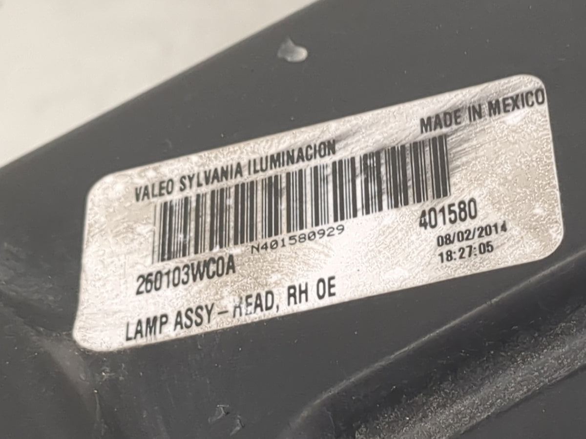 2012-2014 Nissan Versa Passenger Right Oem Head Light Headlight Lamp - Oemusedautoparts1.com