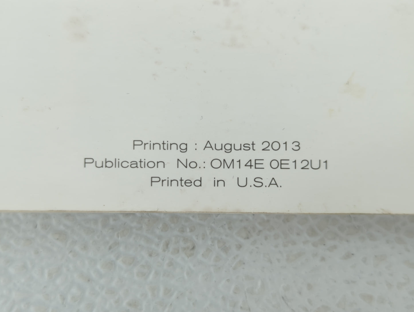 2014 Nissan Versa Owners Manual Book Guide OEM Used Auto Parts - Oemusedautoparts1.com