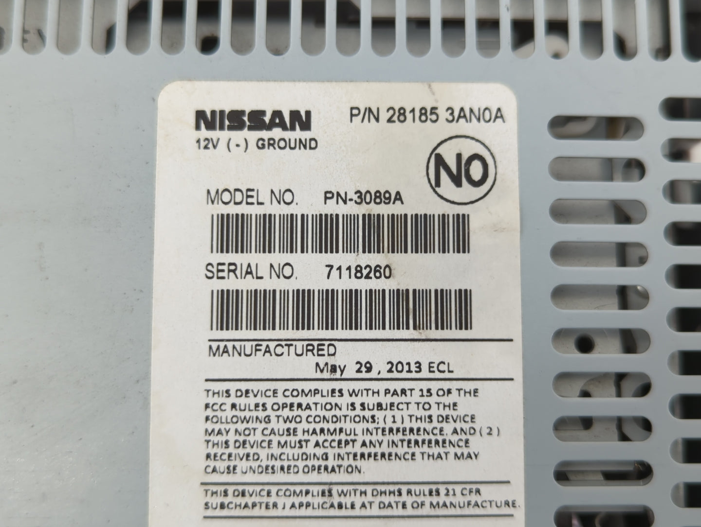 2012-2014 Nissan Versa Am Fm Cd Player Radio Receiver - Oemusedautoparts1.com