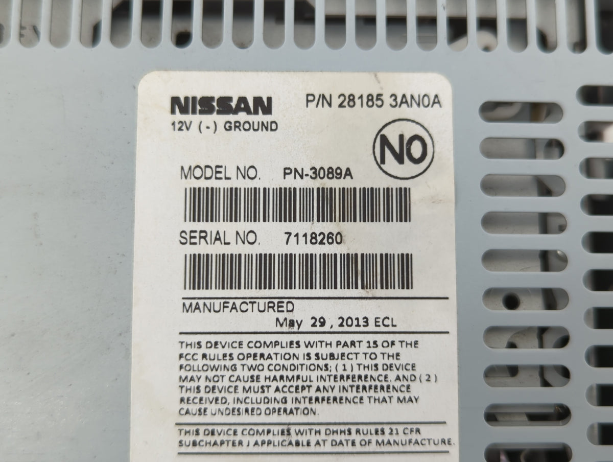 2012-2014 Nissan Versa Radio AM FM Cd Player Receiver Replacement P/N:28185 3AN0A Fits Fits 2012 2013 2014 OEM Used Auto Par