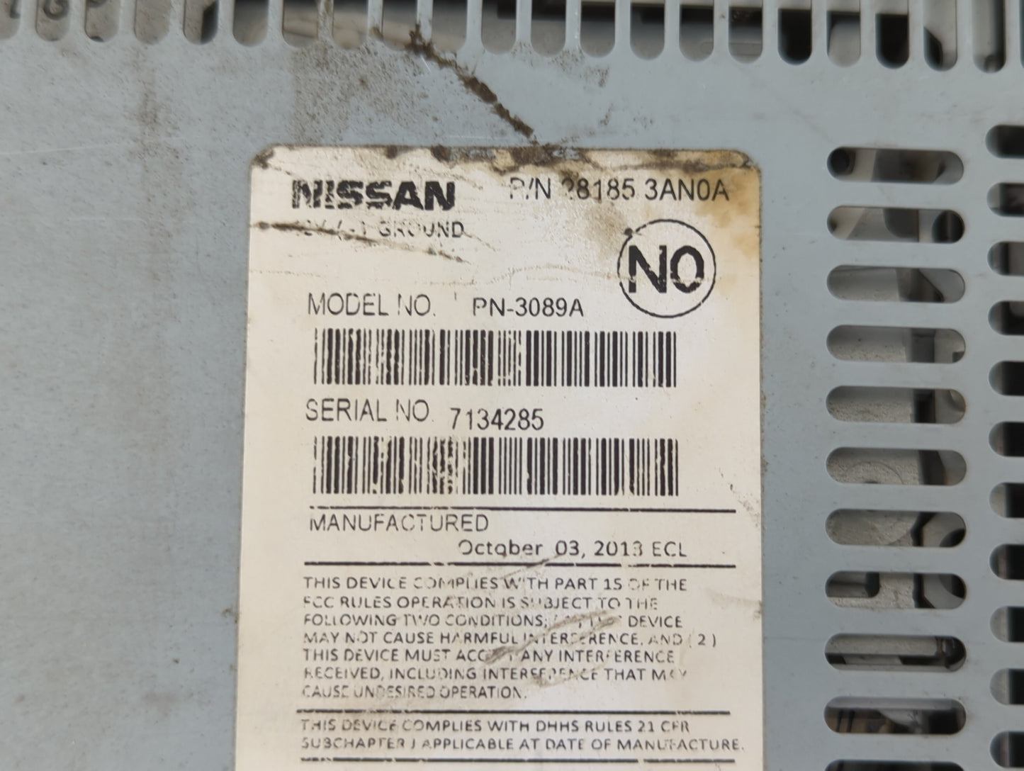 2012-2014 Nissan Versa Am Fm Cd Player Radio Receiver - Oemusedautoparts1.com