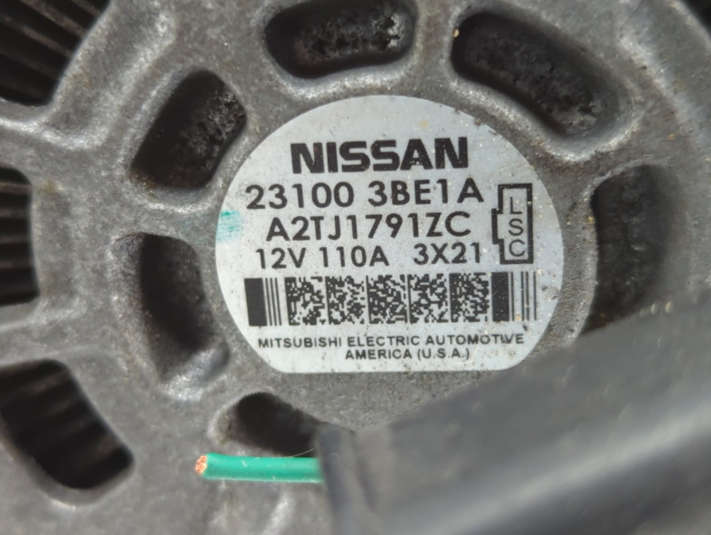 2012-2019 Nissan Versa Alternator Replacement Generator Charging Assembly Engine OEM P/N:23100 3BE1A Fits OEM Used Auto Part