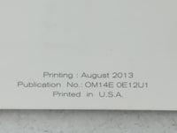 2014 Nissan Versa Owners Manual Book Guide OEM Used Auto Parts - Oemusedautoparts1.com