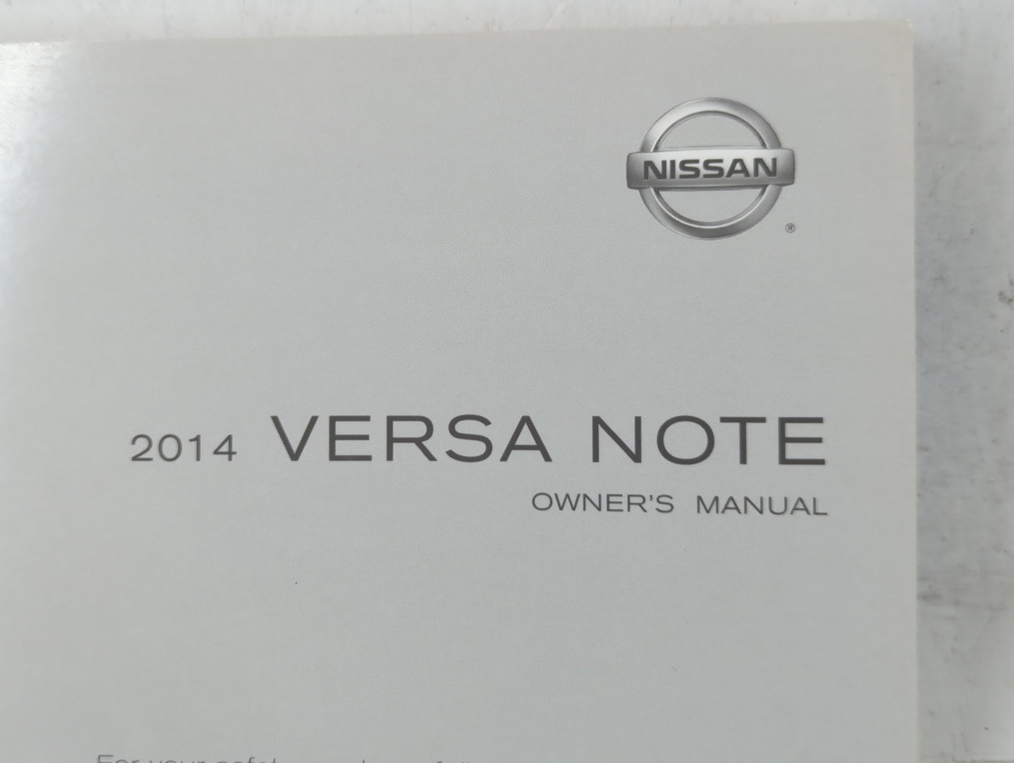 2014 Nissan Versa Owners Manual Book Guide OEM Used Auto Parts - Oemusedautoparts1.com
