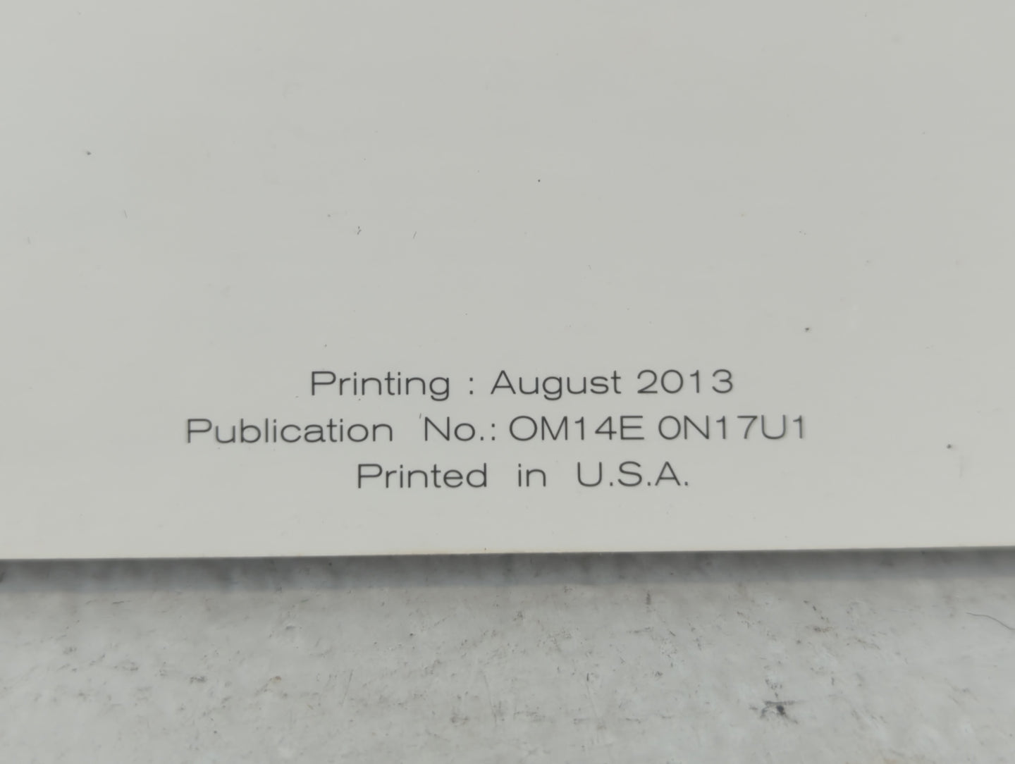 2014 Nissan Versa Owners Manual Book Guide P/N:OM14E 0N17U1 OEM Used Auto Parts - Oemusedautoparts1.com