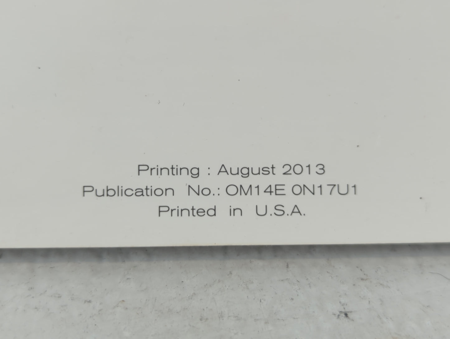 2014 Nissan Versa Owners Manual Book Guide P/N:OM14E 0N17U1 OEM Used Auto Parts - Oemusedautoparts1.com