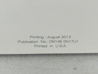 2014 Nissan Versa Owners Manual Book Guide P/N:OM14E 0N17U1 OEM Used Auto Parts - Oemusedautoparts1.com