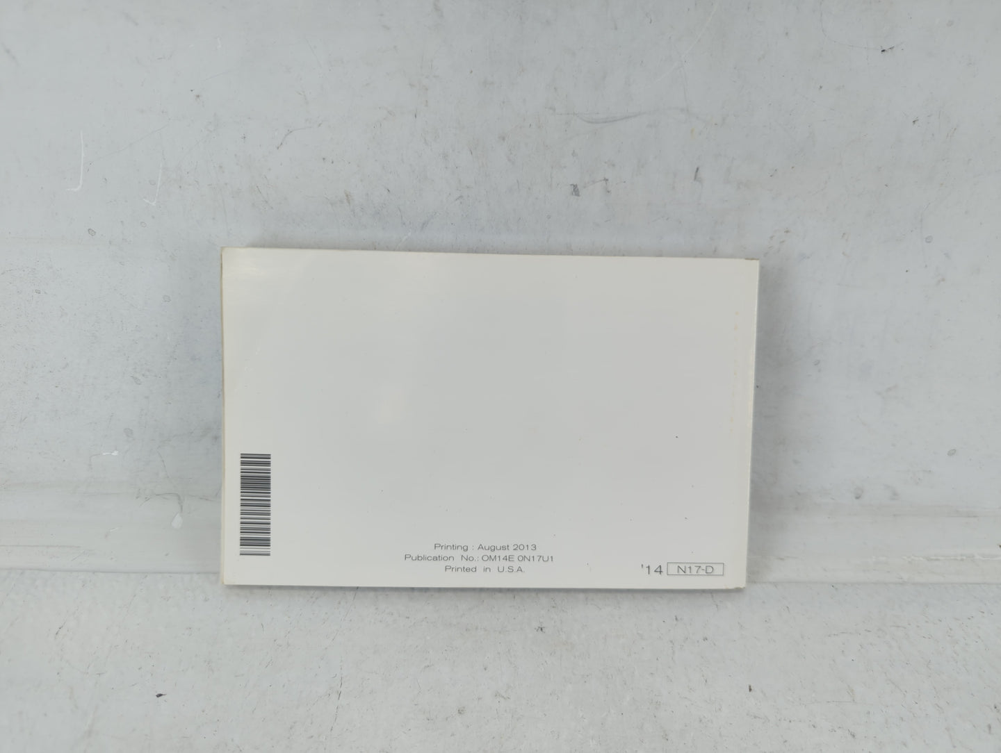 2014 Nissan Versa Owners Manual Book Guide P/N:OM14E 0N17U1 OEM Used Auto Parts - Oemusedautoparts1.com