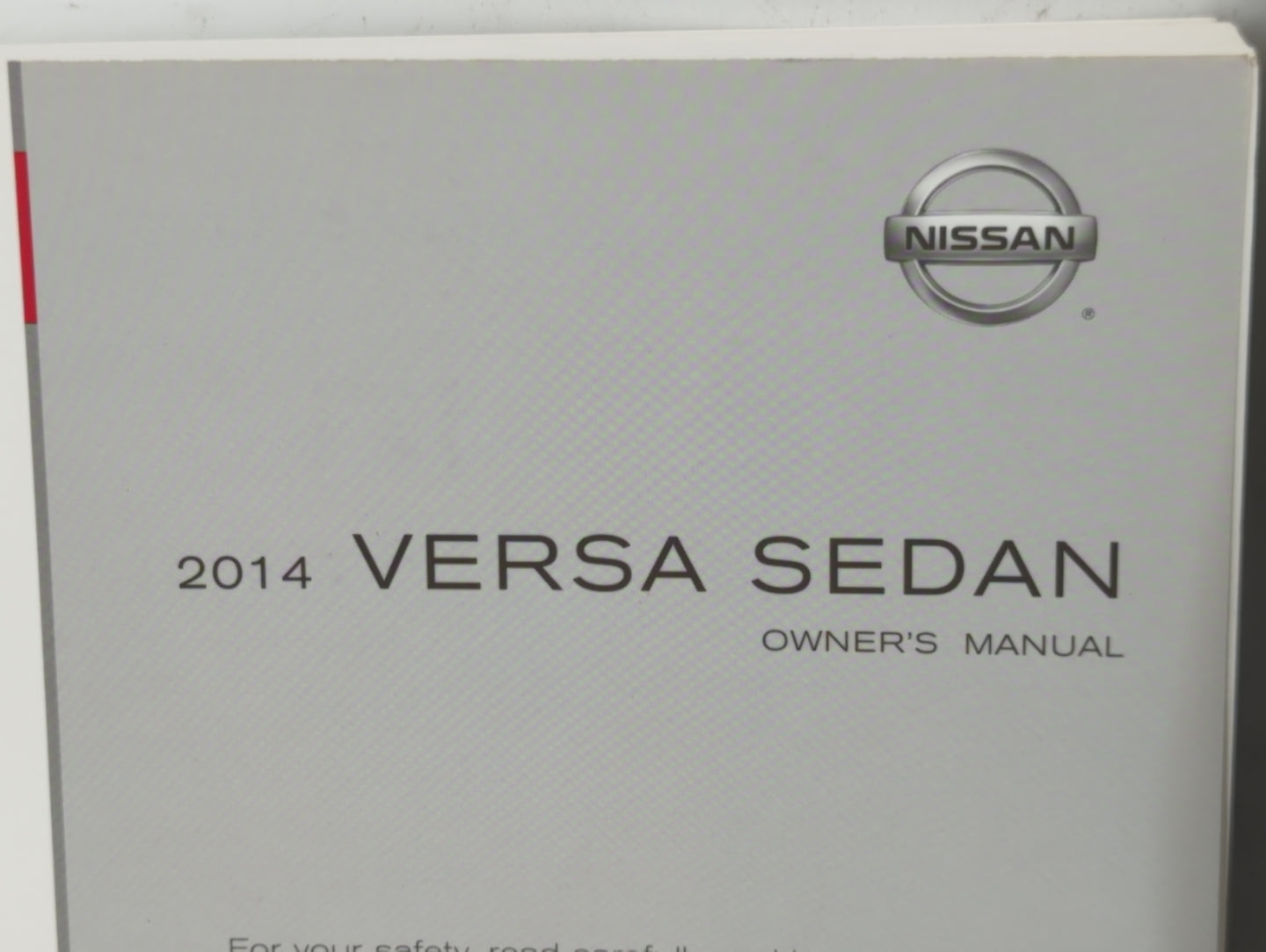2014 Nissan Versa Owners Manual Book Guide OEM Used Auto Parts - Oemusedautoparts1.com