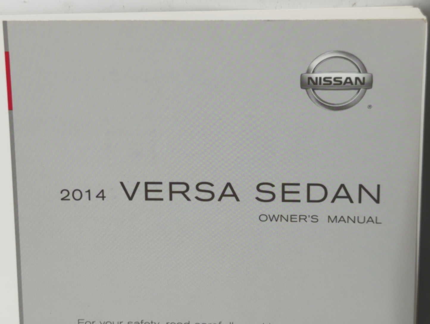 2014 Nissan Versa Owners Manual Book Guide OEM Used Auto Parts - Oemusedautoparts1.com