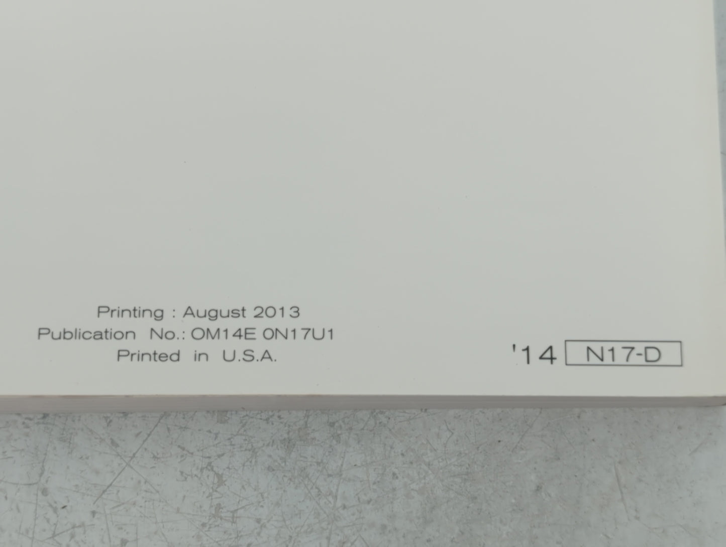2014 Nissan Versa Owners Manual Book Guide OEM Used Auto Parts - Oemusedautoparts1.com