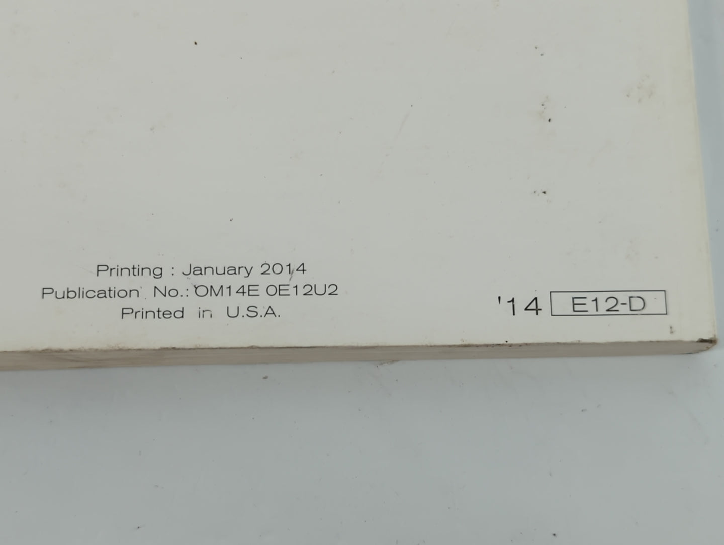 2014 Nissan Versa Owners Manual Book Guide P/N:OM14E OE12U2 OEM Used Auto Parts - Oemusedautoparts1.com