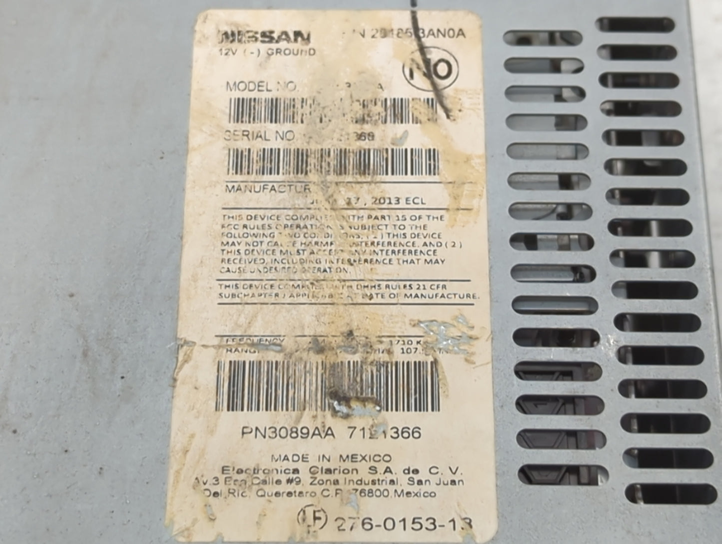 2012-2014 Nissan Versa Am Fm Cd Player Radio Receiver - Oemusedautoparts1.com