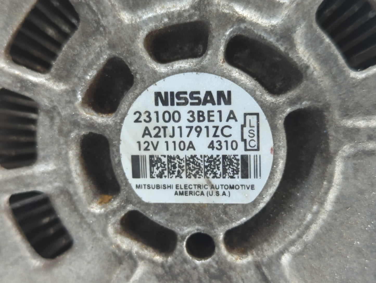 2012-2019 Nissan Versa Alternator Replacement Generator Charging Assembly Engine OEM P/N:23100 3BE1A Fits OEM Used Auto Part