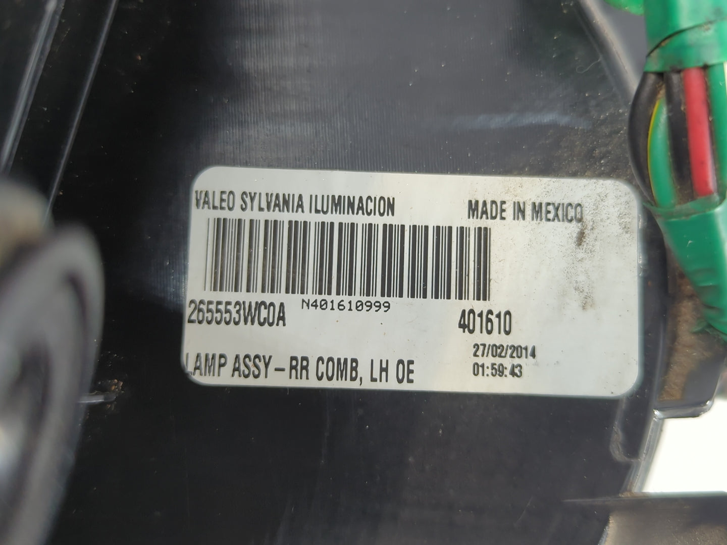 2014-2019 Nissan Versa Tail Light Assembly Driver Left OEM P/N:265553WC0A Fits Fits 2014 2015 2016 2017 2018 2019 OEM Used A